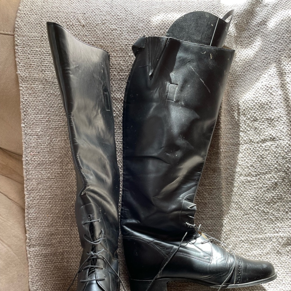 Amazonas super comfort tall cavalier equestrian boots. Full zip back. Sz 10 w